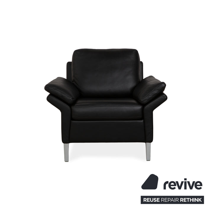 Fauteuil en cuir noir Rolf Benz 3300