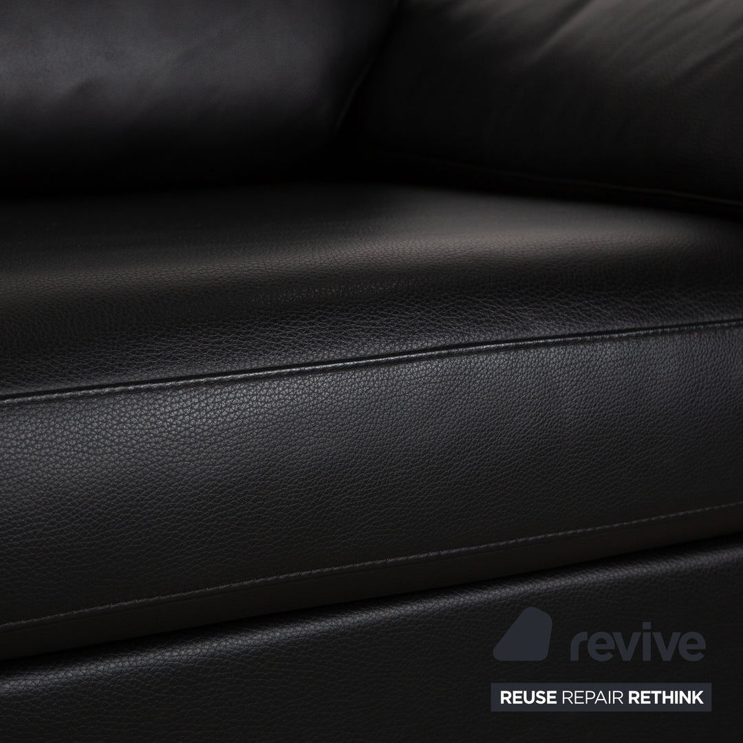 Fauteuil en cuir noir Rolf Benz 3300