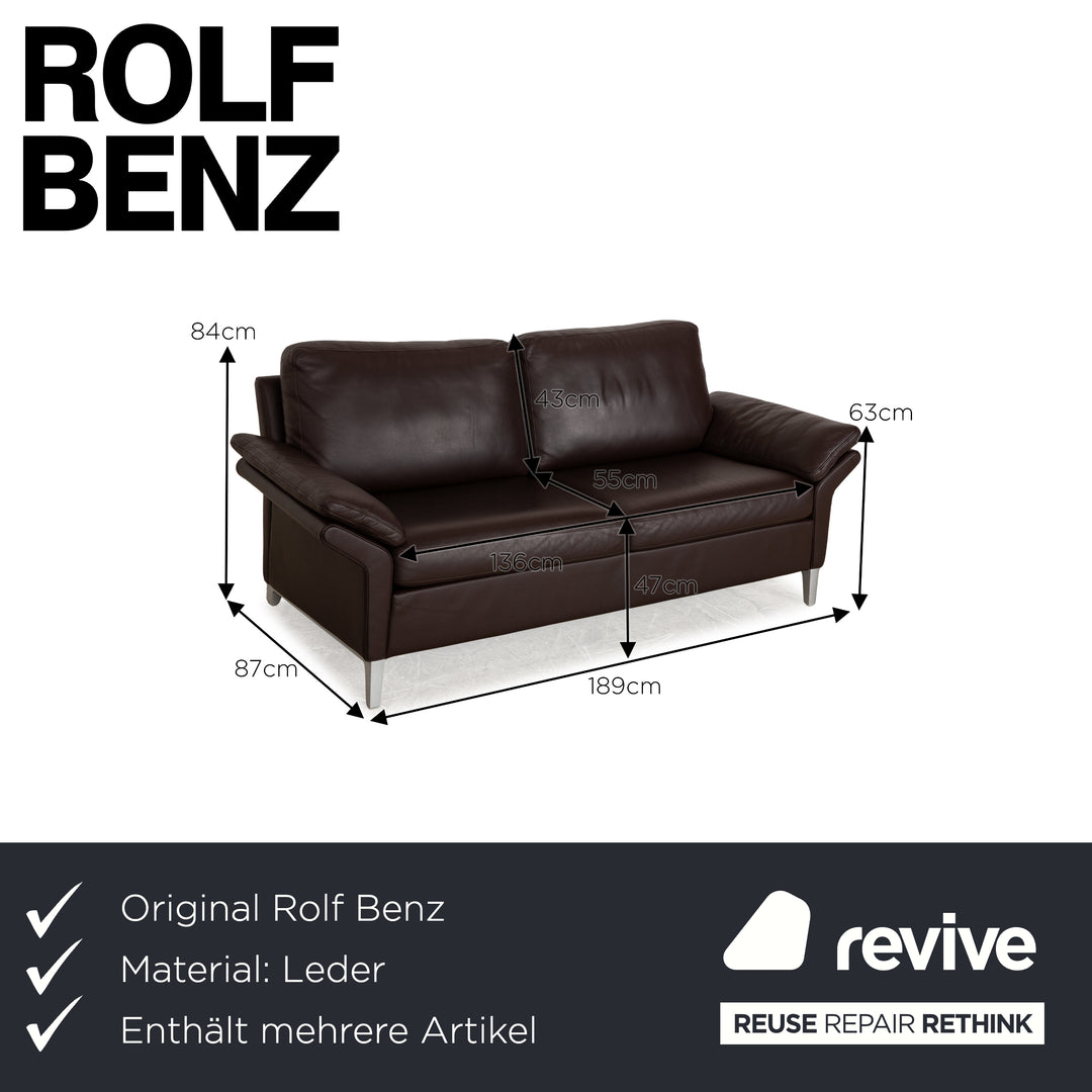 Rolf Benz 3300 Leather Sofa Set Brown Three-Seater Two-Seater Couch