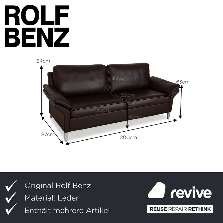 Rolf Benz 3300 Leather Sofa Set Brown Three-Seater Two-Seater Couch