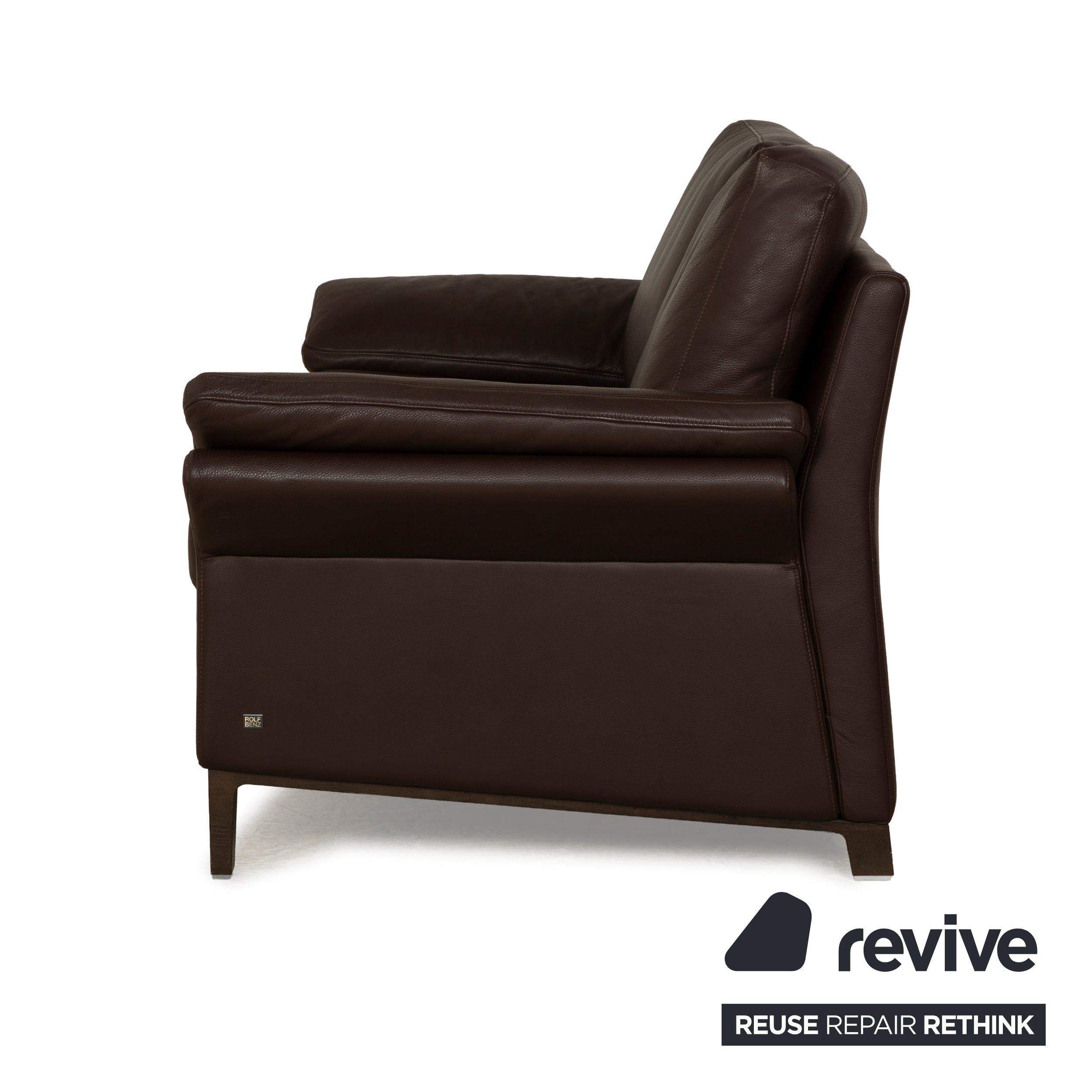 Canapé deux places en cuir marron Rolf Benz 3300