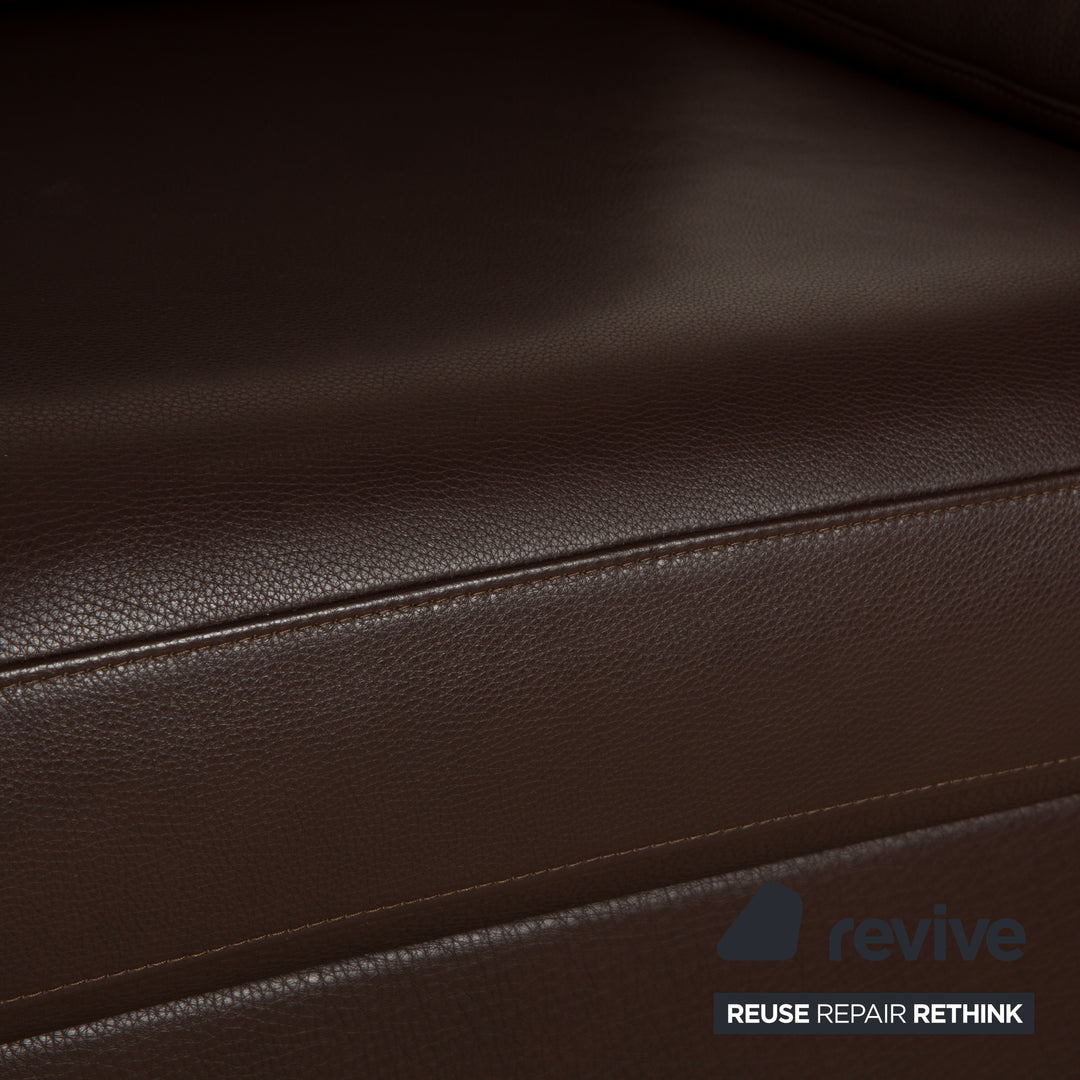 Rolf Benz 3300 leather two-seater brown sofa couch