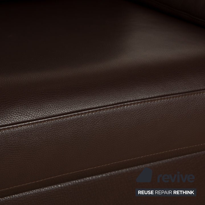 Rolf Benz 3300 leather two-seater brown sofa couch