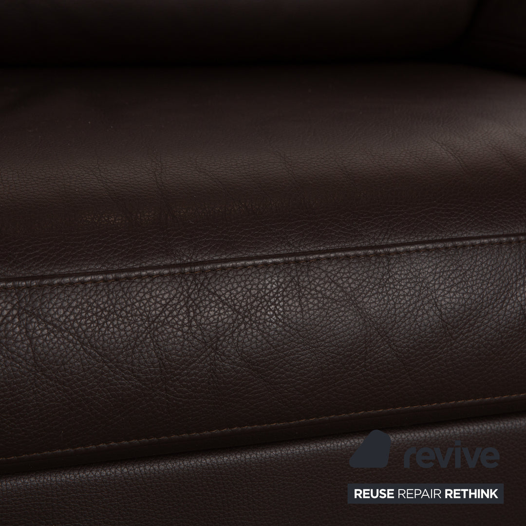 Rolf Benz 3300 leather two-seater brown sofa couch