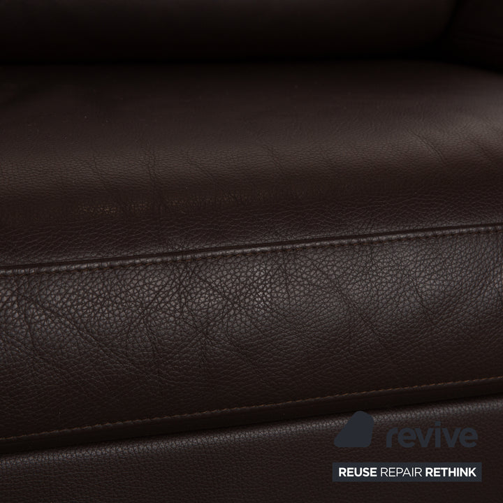 Rolf Benz 3300 leather two-seater brown sofa couch