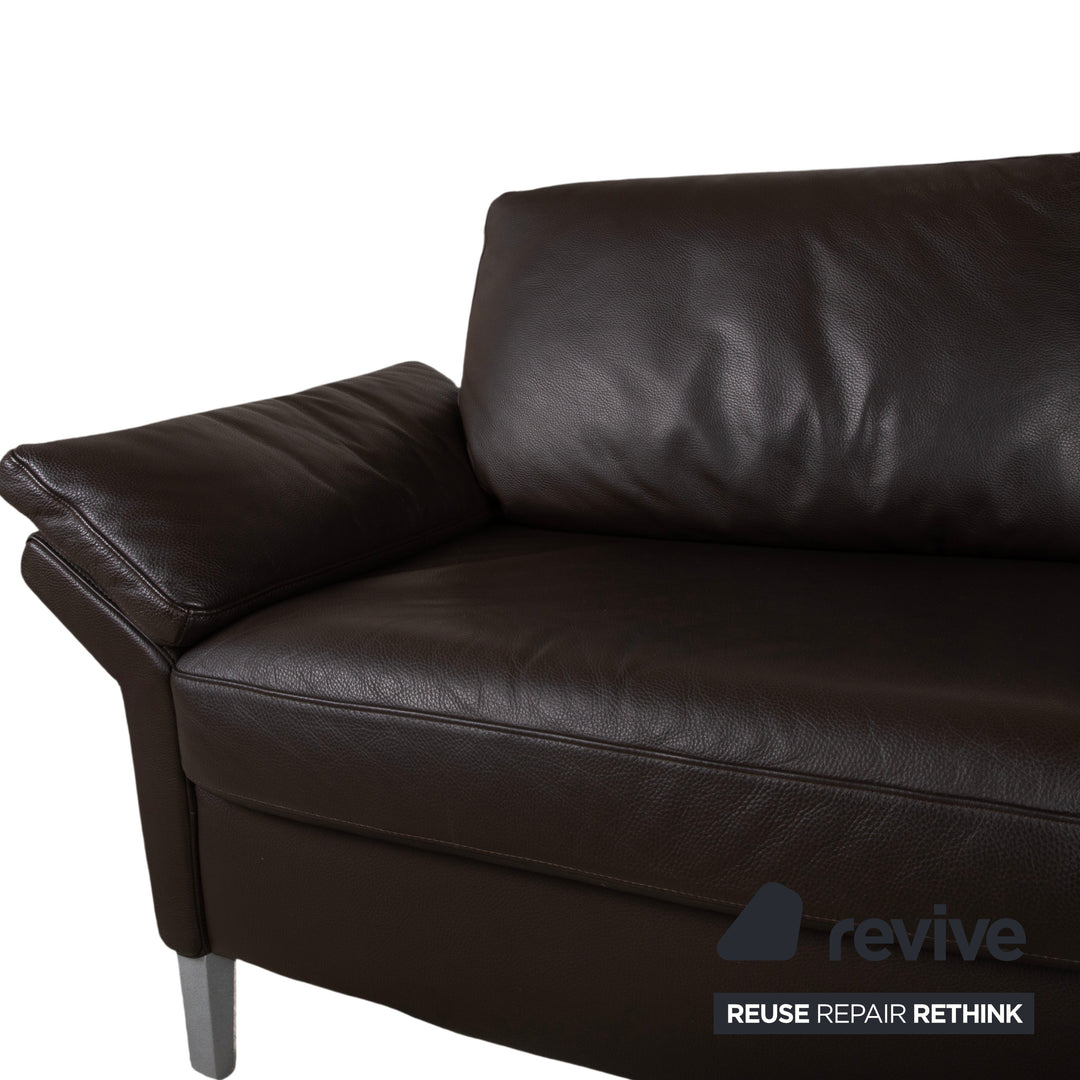 Rolf Benz 3300 leather two-seater brown sofa couch
