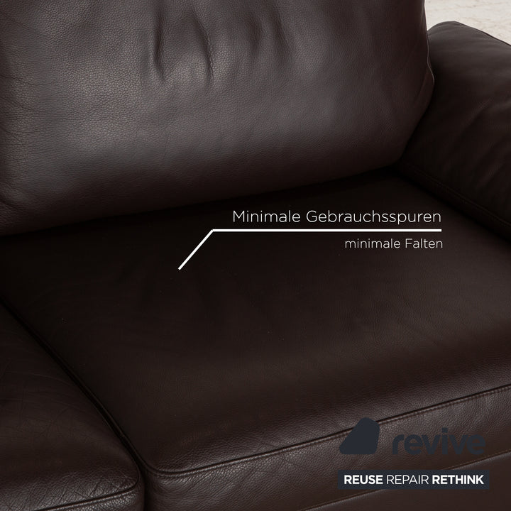 Rolf Benz 3300 leather two-seater brown sofa couch