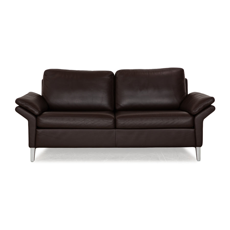 Rolf Benz 3300 leather two-seater brown sofa couch