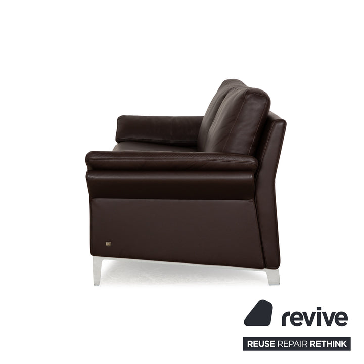 Canapé deux places en cuir marron Rolf Benz 3300