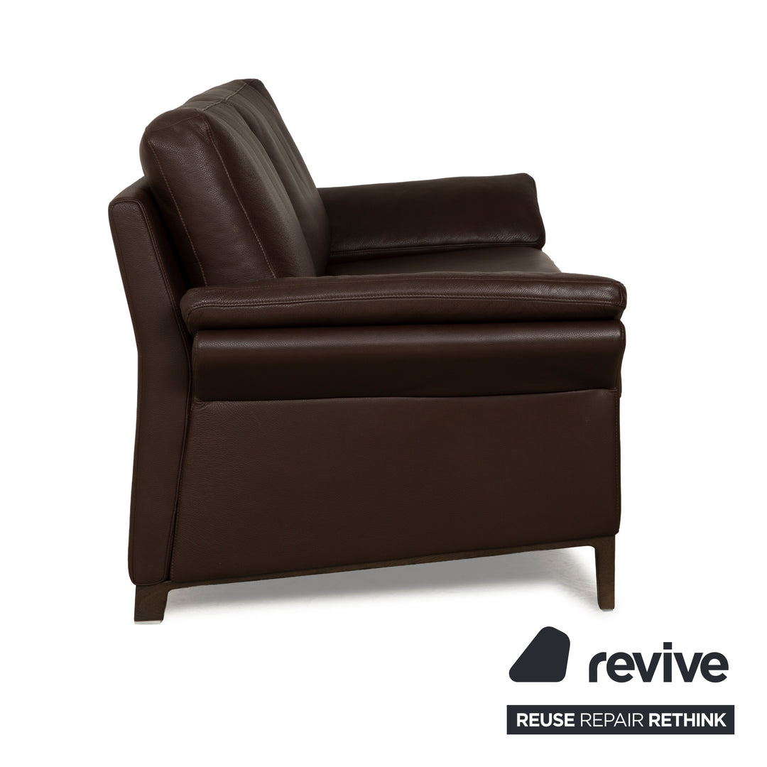 Rolf Benz 3300 leather two-seater brown sofa couch