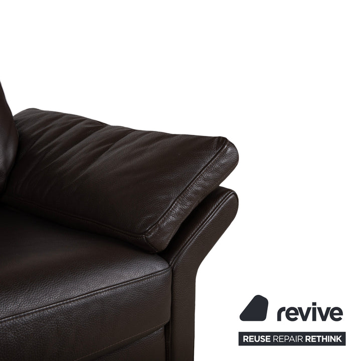 Rolf Benz 3300 leather two-seater brown sofa couch