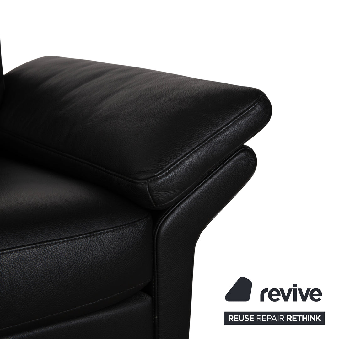 Rolf Benz 3300 Leder Zweisitzer Dreisitzer Schwarz Sofa Couch