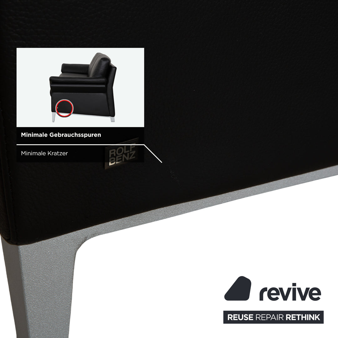 Rolf Benz 3300 Leder Zweisitzer Dreisitzer Schwarz Sofa Couch