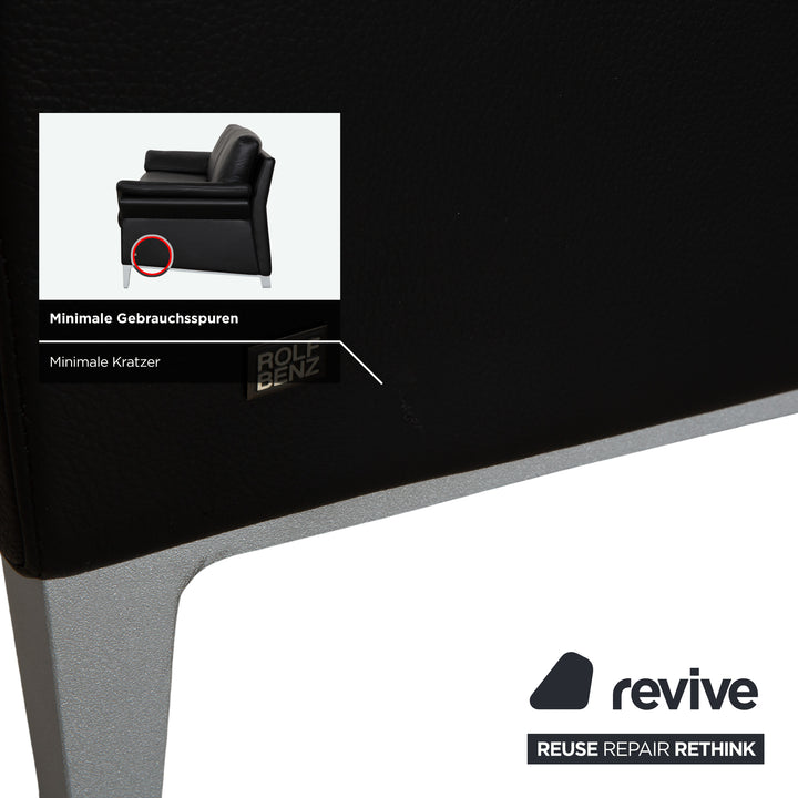 Rolf Benz 3300 Leder Zweisitzer Dreisitzer Schwarz Sofa Couch