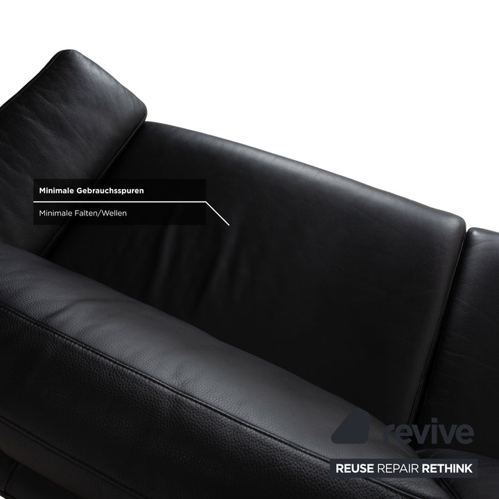 Rolf Benz 3300 Leder Zweisitzer Dreisitzer Schwarz Sofa Couch