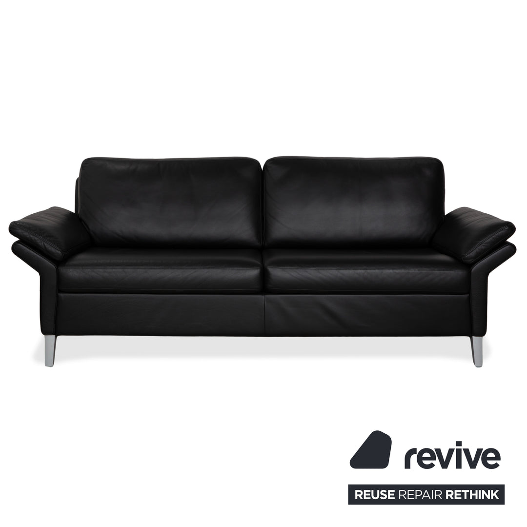 Canapé Rolf Benz 3300 en cuir noir, deux ou trois places
