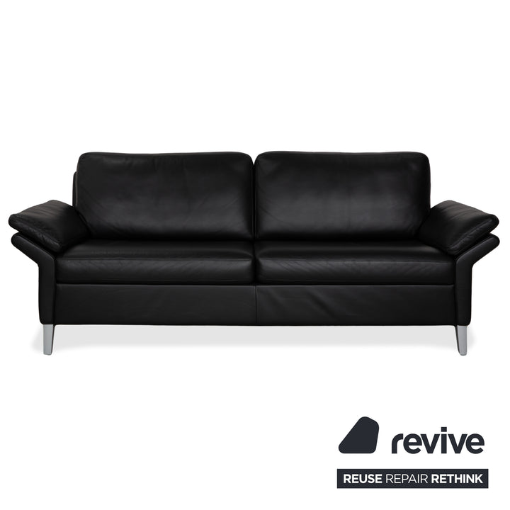 Canapé Rolf Benz 3300 en cuir noir, deux ou trois places