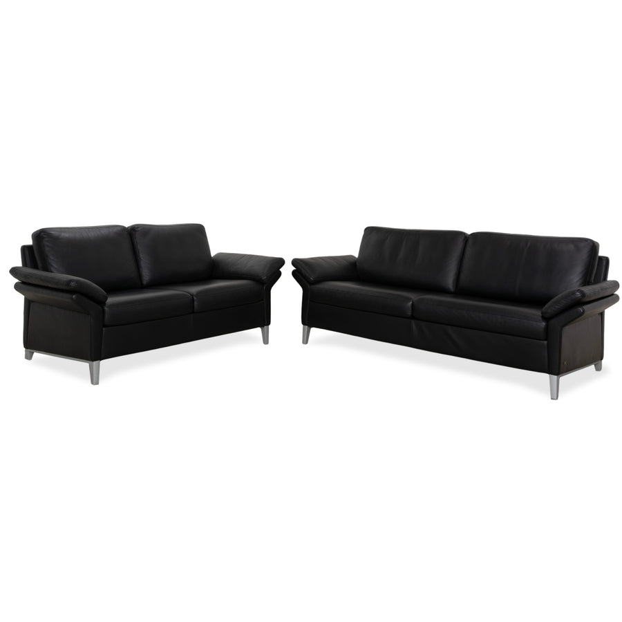 Rolf Benz 3300 Leder Zweisitzer Dreisitzer Schwarz Sofa Couch