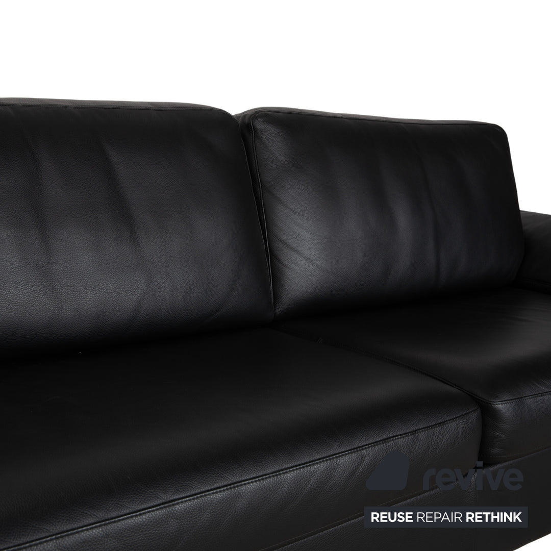 Rolf Benz 3300 Leder Zweisitzer Dreisitzer Schwarz Sofa Couch
