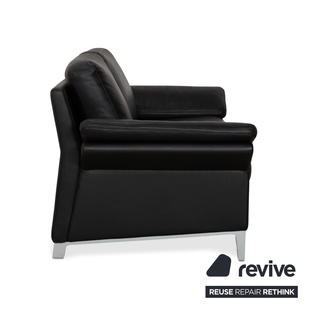Canapé Rolf Benz 3300 en cuir noir, deux ou trois places