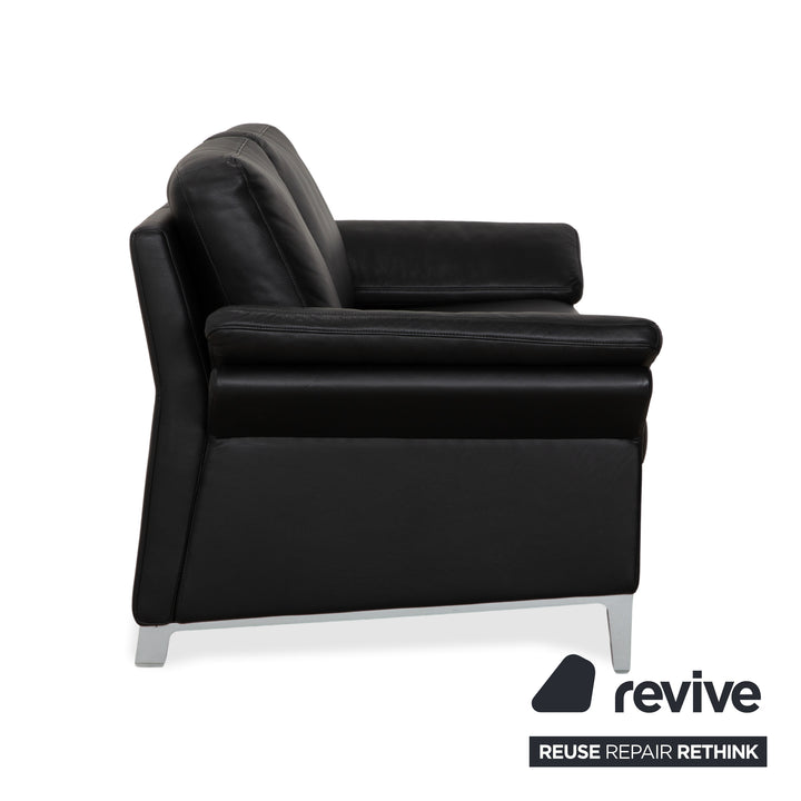Canapé Rolf Benz 3300 en cuir noir, deux ou trois places