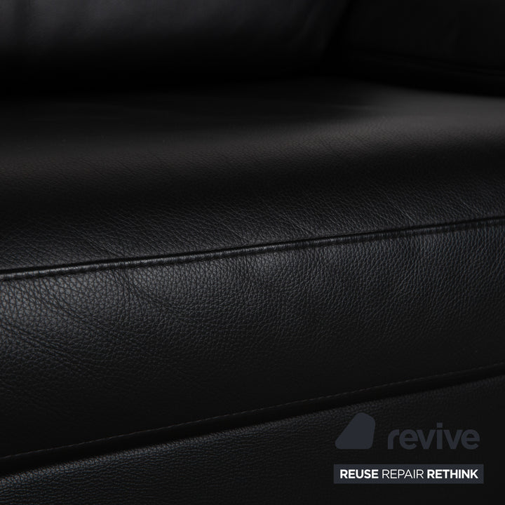 Rolf Benz 3300 Leder Zweisitzer Dreisitzer Schwarz Sofa Couch
