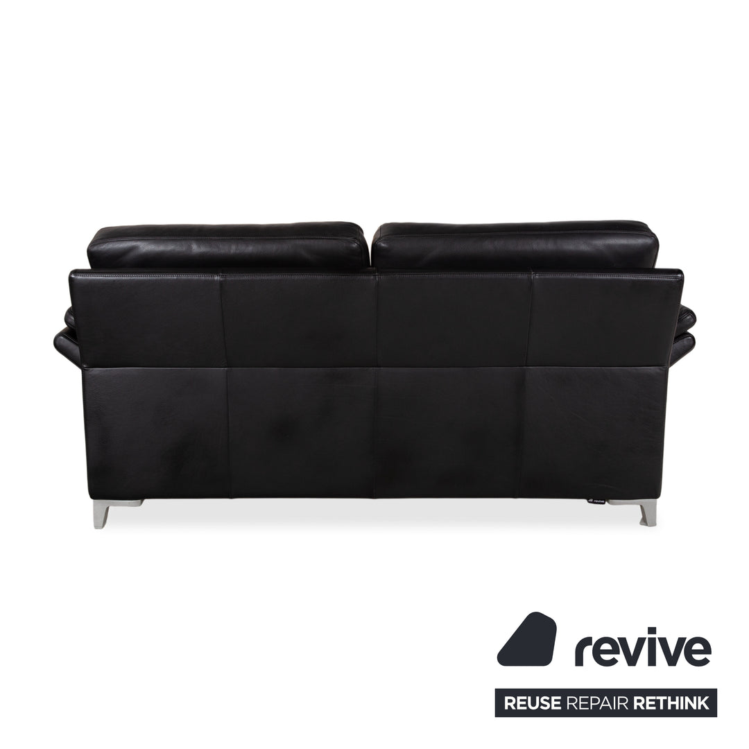 Rolf Benz 3300 Leder Zweisitzer Schwarz Sofa Couch