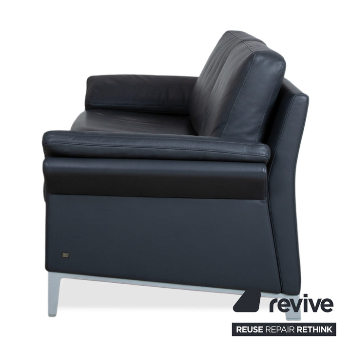 Rolf Benz 3300 Leder Zweisitzer Schwarz Sofa Couch
