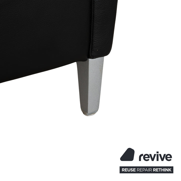 Canapé deux places en cuir noir Rolf Benz 3300