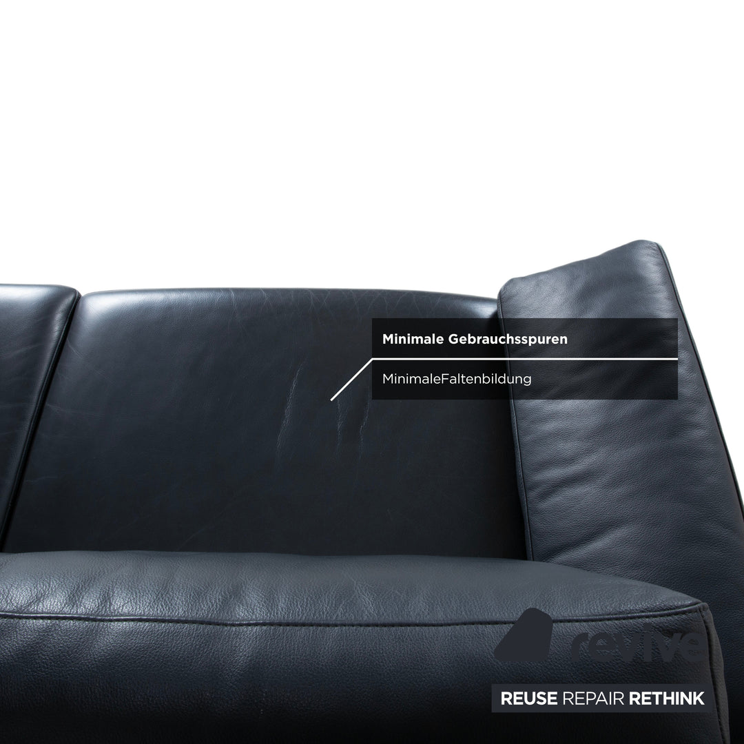 Rolf Benz 3300 Leder Zweisitzer Schwarz Sofa Couch