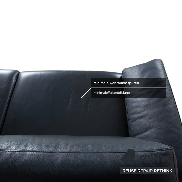 Rolf Benz 3300 Leder Zweisitzer Schwarz Sofa Couch