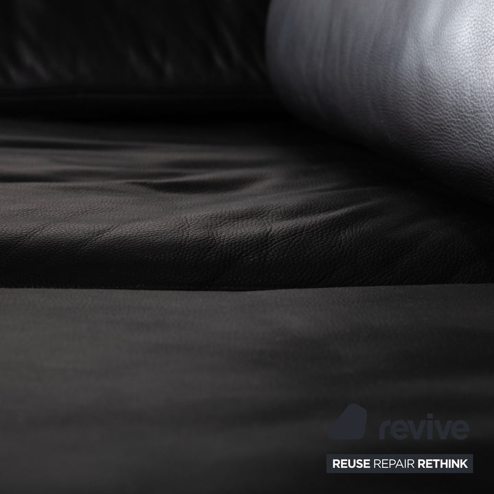 Rolf Benz 3300 Leder Zweisitzer Schwarz Sofa Couch