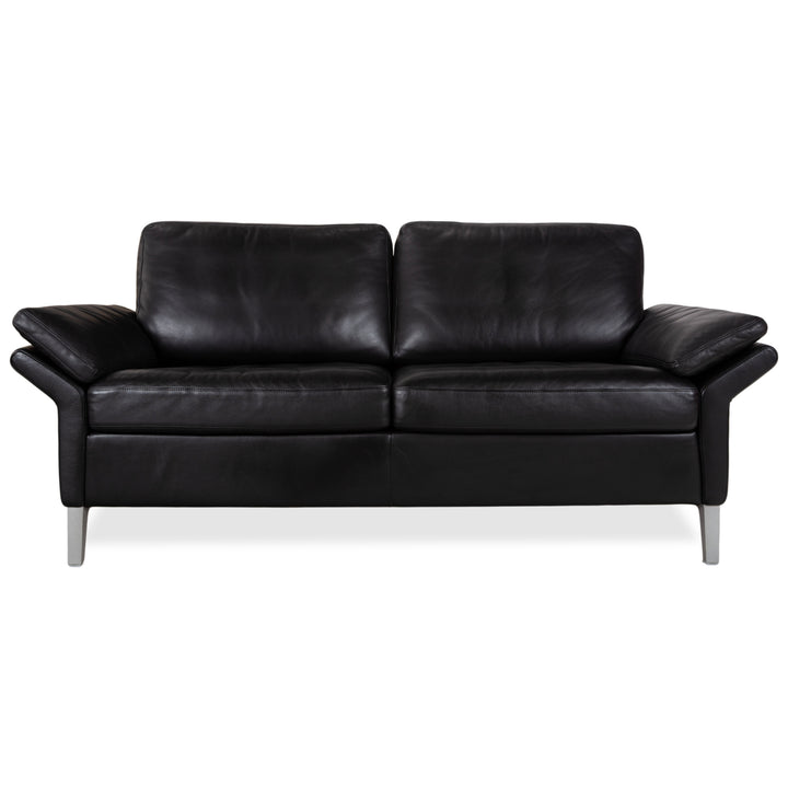 Rolf Benz 3300 Leder Zweisitzer Schwarz Sofa Couch