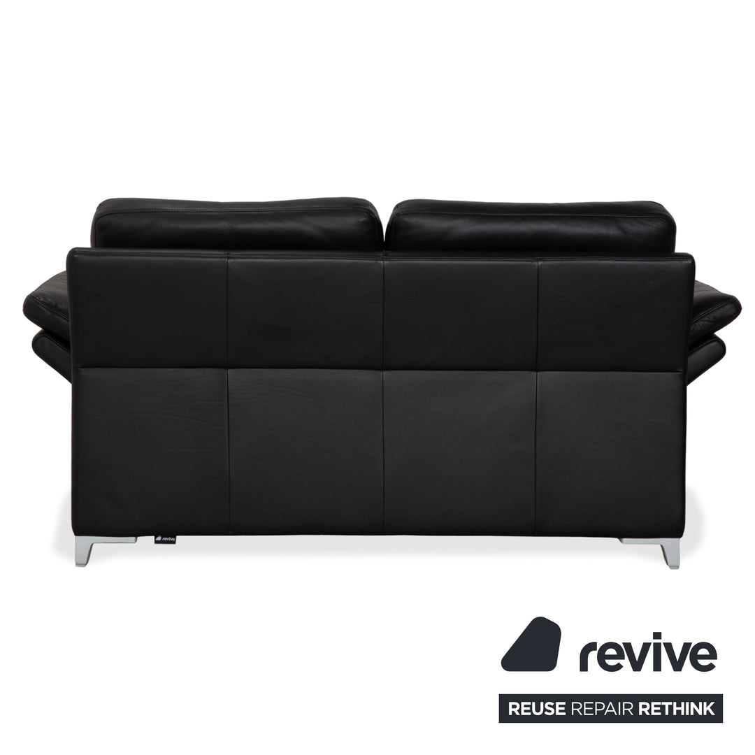 Rolf Benz 3300 Leather Two-Seater Black Sofa Couch