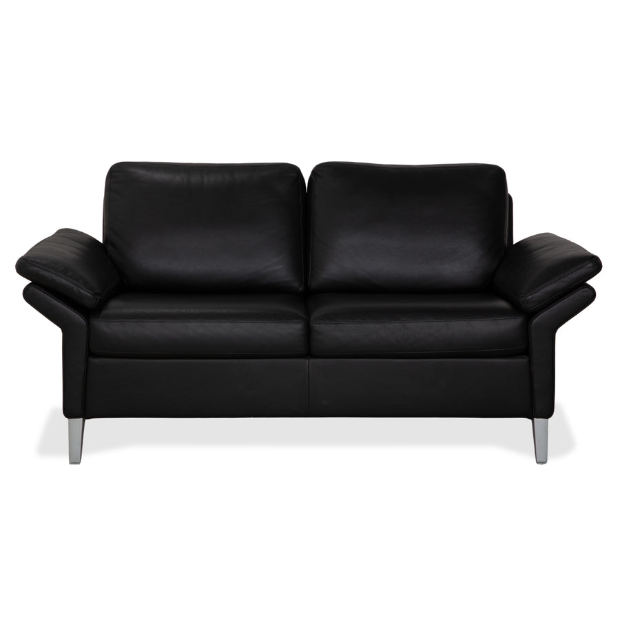 Canapé deux places en cuir noir Rolf Benz 3300