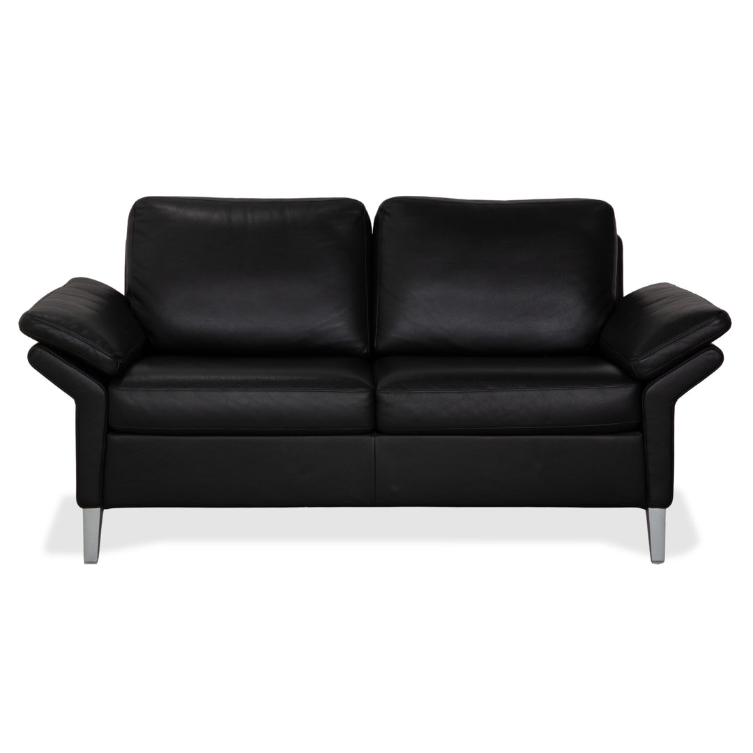Rolf Benz 3300 Leather Two-Seater Black Sofa Couch