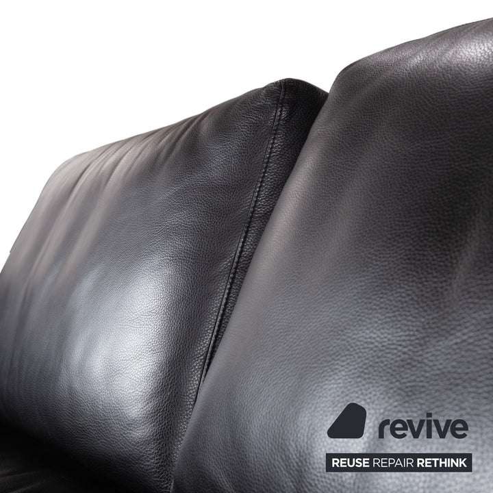Rolf Benz 3300 Leder Zweisitzer Schwarz Sofa Couch