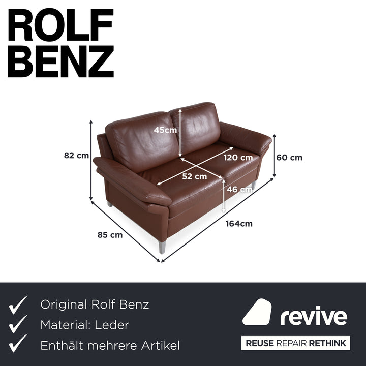 Rolf Benz 3300 Zweisitzer Dreisitzer Leder Sofa Braun Couch