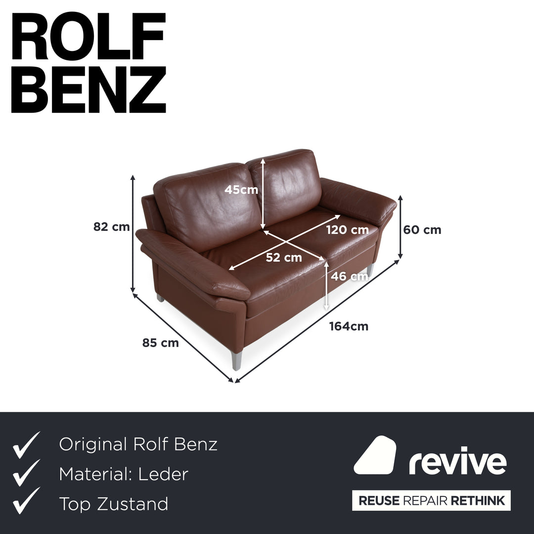 Rolf Benz 3300 Zweisitzer Leder Sofa Braun Couch