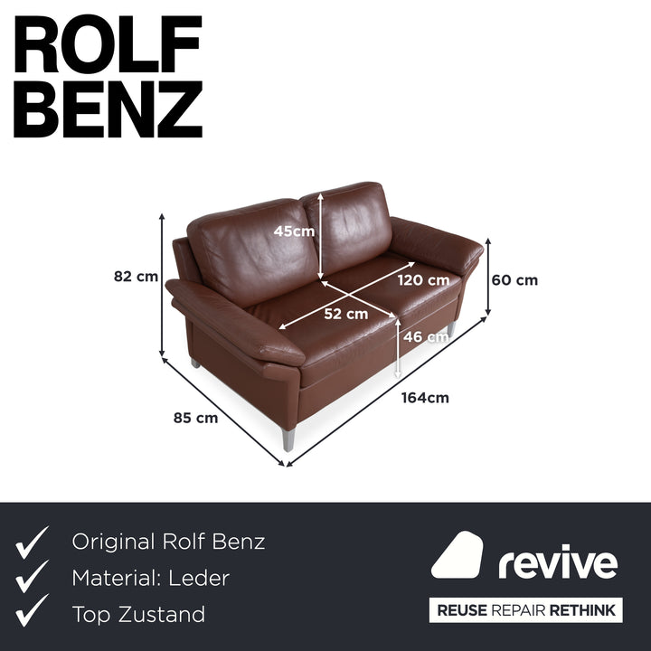 Rolf Benz 3300 Zweisitzer Leder Sofa Braun Couch