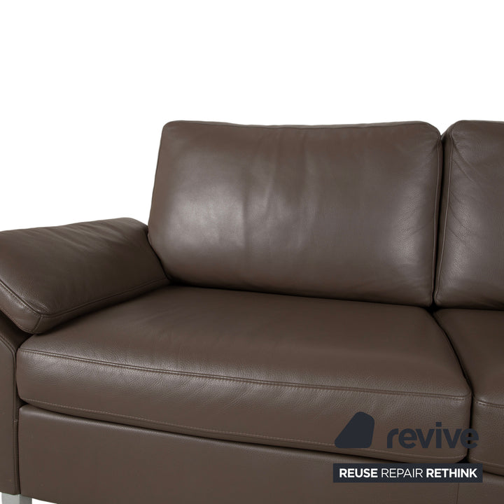 Rolf Benz 3300 Two-Seater Leather Sofa Brown Grey Couch
