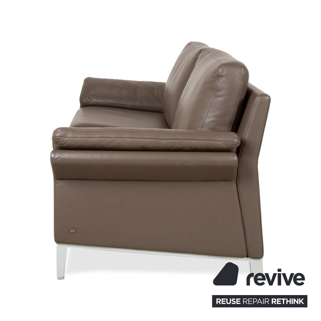 Rolf Benz 3300 Two-Seater Leather Sofa Brown Grey Couch