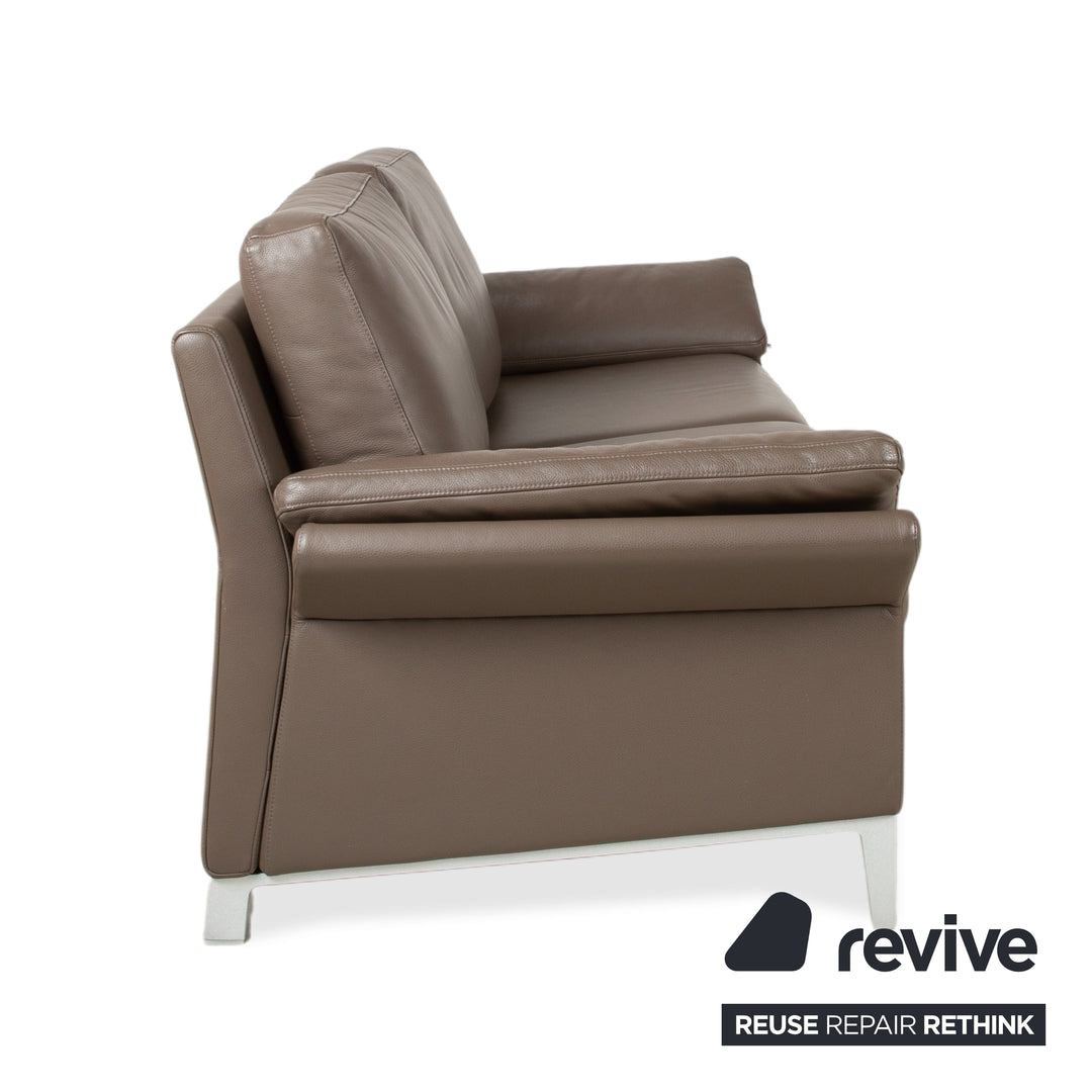Rolf Benz 3300 Two-Seater Leather Sofa Brown Grey Couch