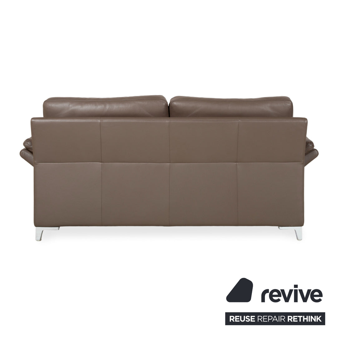 Rolf Benz 3300 Two-Seater Leather Sofa Brown Grey Couch