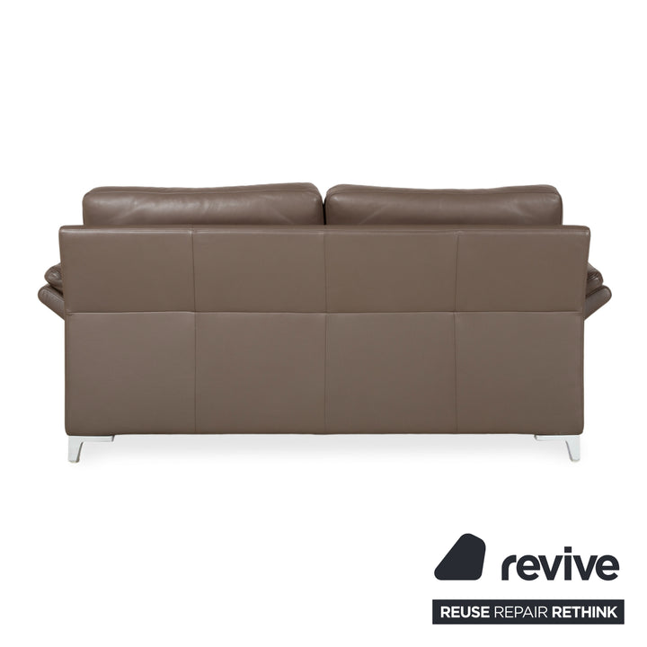 Rolf Benz 3300 Two-Seater Leather Sofa Brown Grey Couch