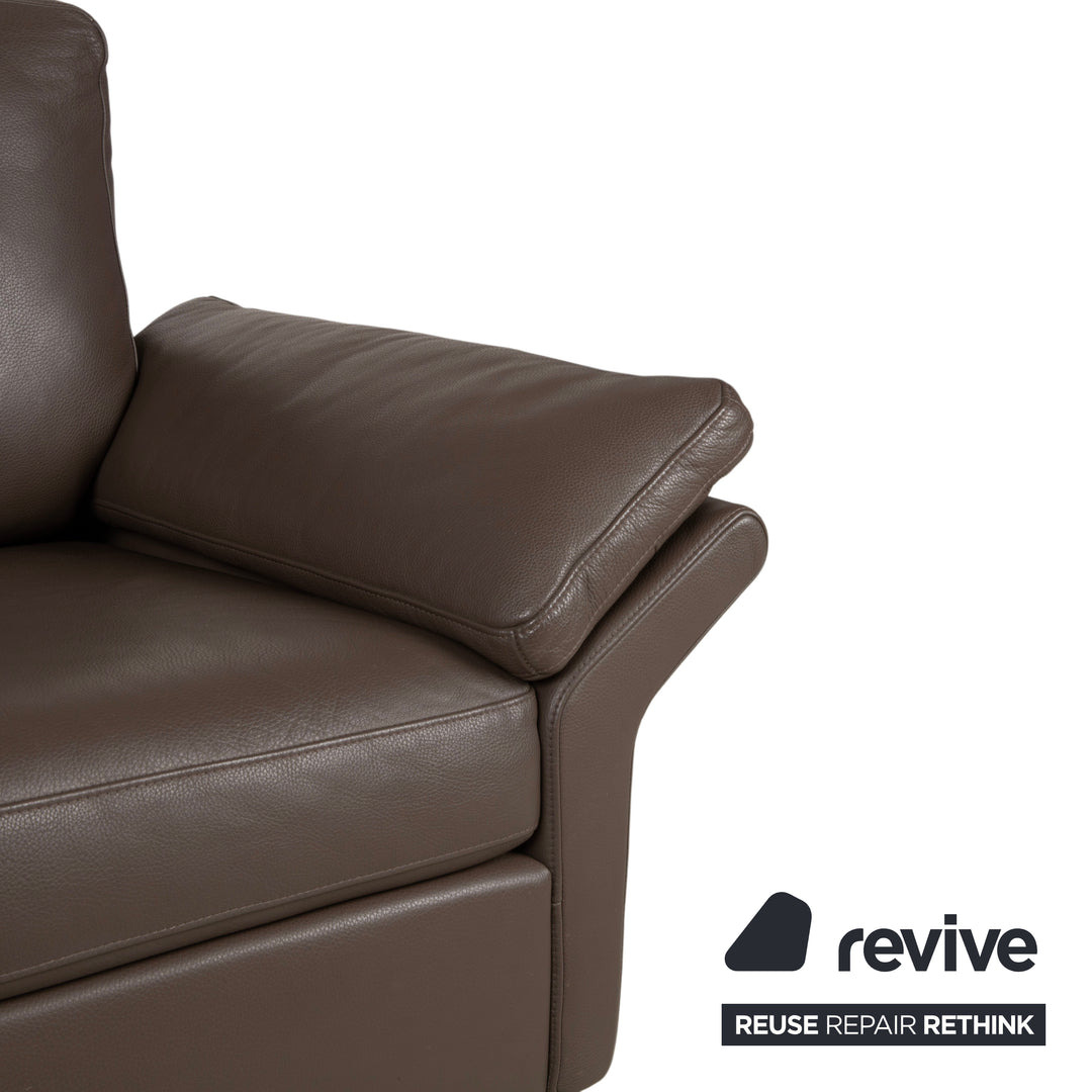 Rolf Benz 3300 Two-Seater Leather Sofa Brown Grey Couch