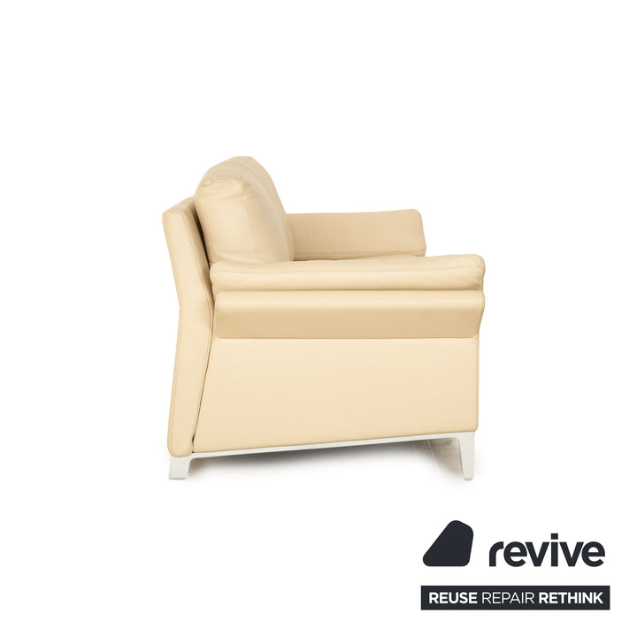 Rolf Benz 3330 leather three-seater cream sofa couch