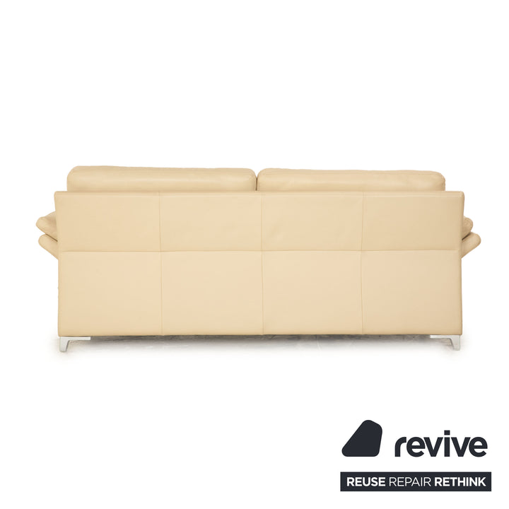 Rolf Benz 3330 leather three-seater cream sofa couch
