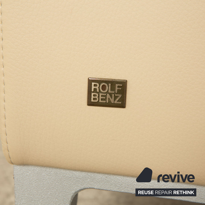 Rolf Benz 3330 leather three-seater cream sofa couch