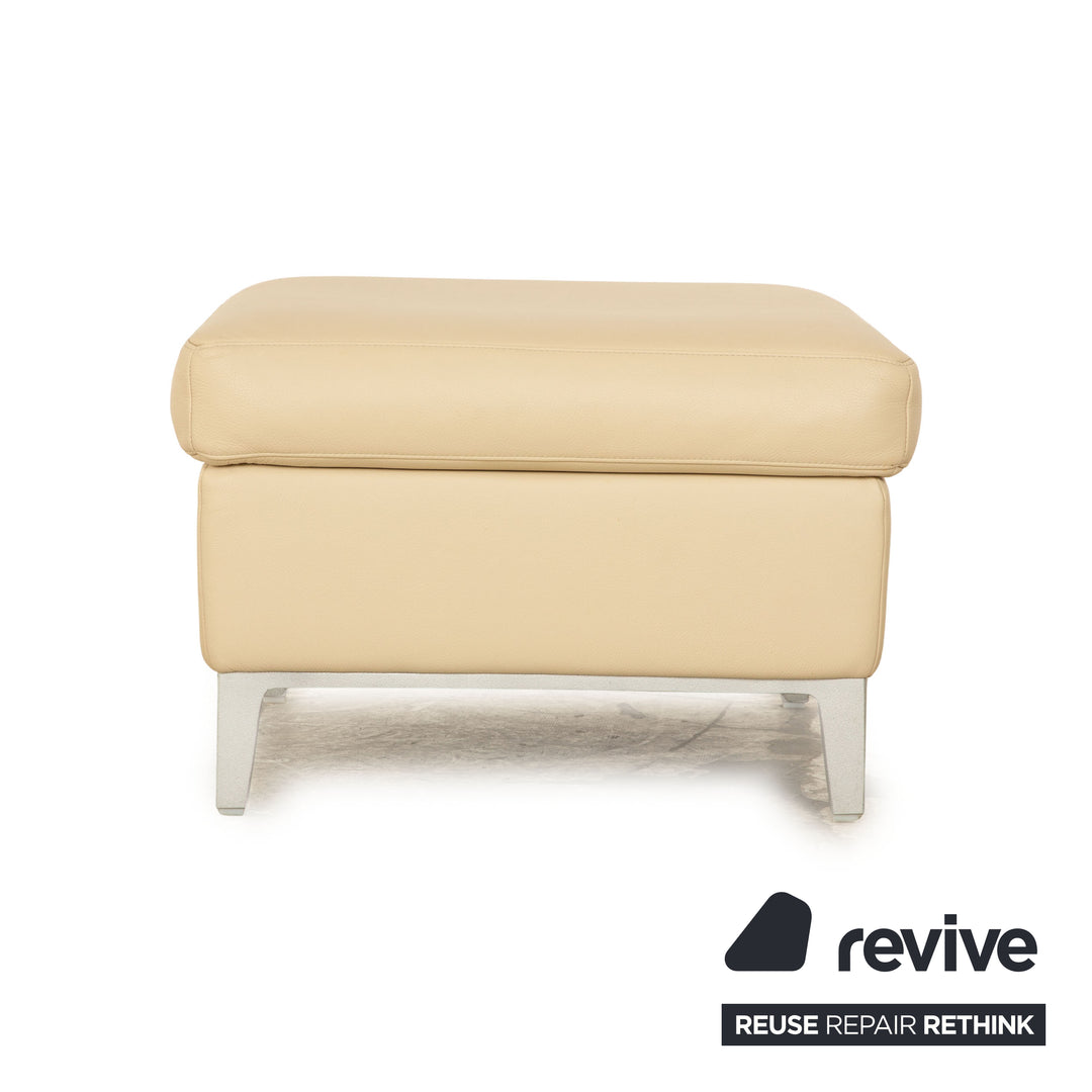 Rolf Benz 3330 leather stool cream